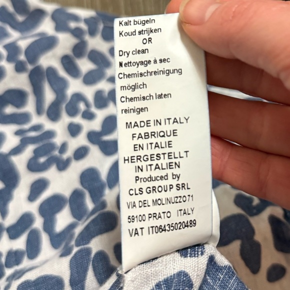 Piazza Del Tempio Italy Women's Leopard Print 100% Linen Dress Med Spring Beach - Picture 10 of 11